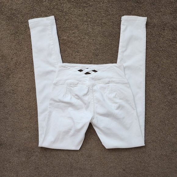 White Pocketless Jeans, Women's 3 - Picture 2 of 9